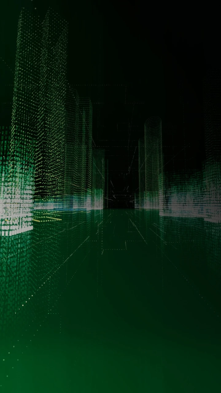 A digital image of green squares