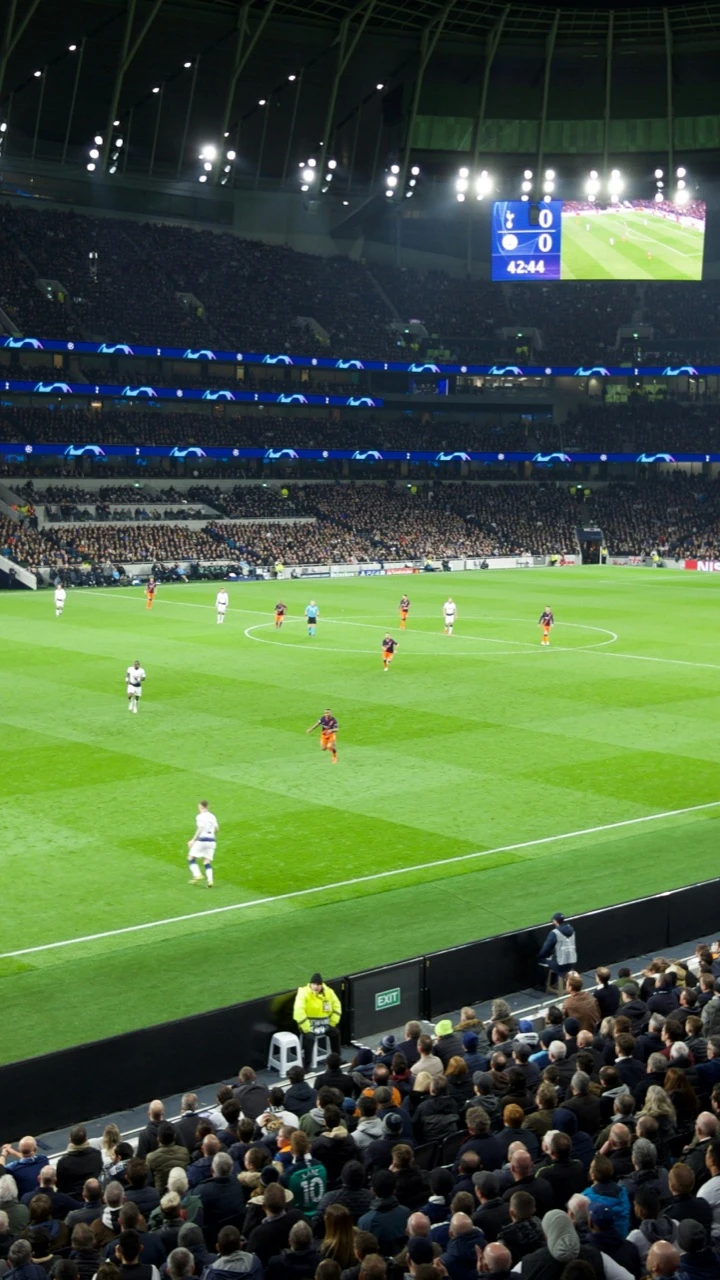 Two teams playing football